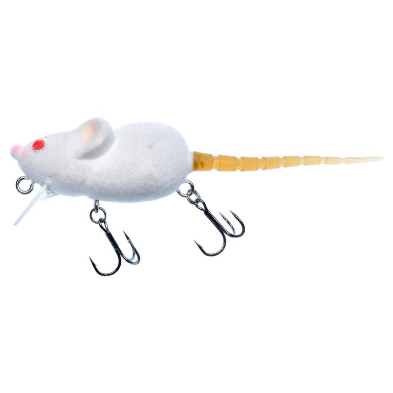 Illex Momouse White Mouse, leurre souris blanc flottant de 4,2 cm et 7 g pour la pêche des carnassiers en surface.