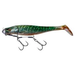 Illex Dexter Shad 200 Tip Up RS MP, leurre souple monté pour brochet de 19,5 cm et 72 g avec tête plombée 15 g et hameçon 1/0.