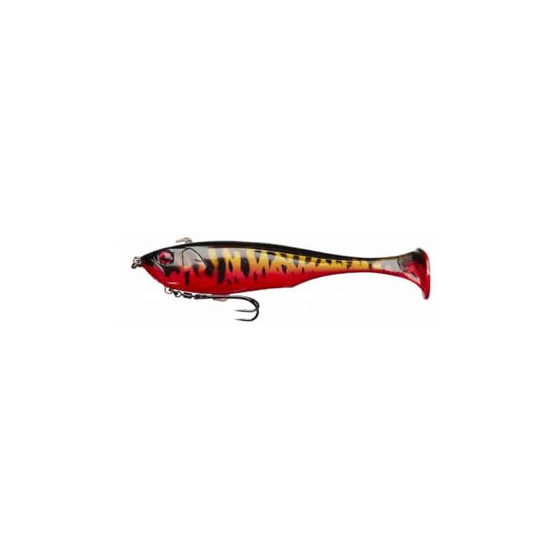 Illex Dunkle 5 Flame, swimbait souple Slow Sinking de 12,7 cm et 29,5 g pour la pêche des brochets et autres carnassiers.