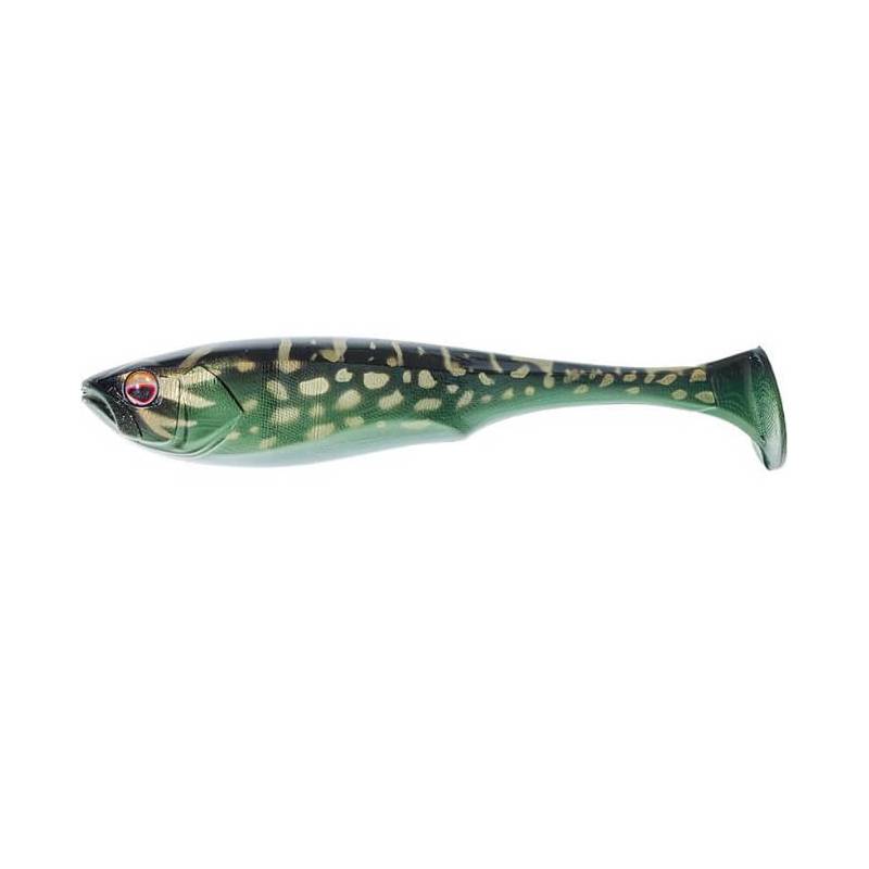 Illex Dunkle 5 UV Secret Northern Pike, swimbait souple Slow Sinking UV de 12,7 cm et 29,5 g imitant un jeune brochet.