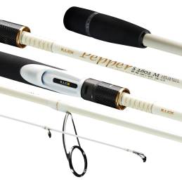 Canne spinning Illex Pepper X5 S 2602 M Silver Bullet 2,60 m, puissance 5–30 g, poids 142 g.