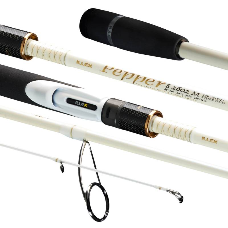 Canne spinning Illex Pepper X5 S 2602 M Silver Bullet 2,60 m, puissance 5–30 g, poids 142 g.