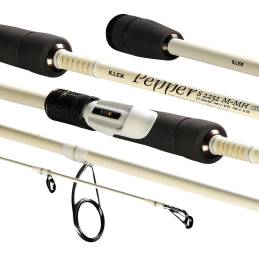 Canne spinning Illex Pepper X5 S 2252 M-MH Silver Ops 2,25 m, puissance 7–30 g, action Fast et 2 brins.
