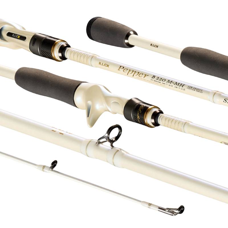 Canne casting Illex Pepper X5 B 220 M-MH Silver Ops, longueur annoncée 2,20 m et puissance 7–30 g.