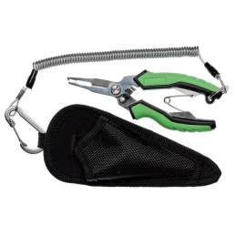 Pince Gunki Multi-Fine Nose MM 14 cm pour anneaux brisés de plus de 4 mm et coupe de la tresse, avec étui et cordon de sécurité.