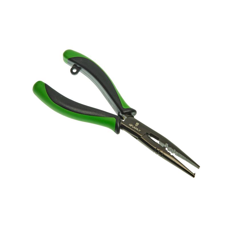 Pince Gunki Multi 7 pouces / 18 cm en acier carbone, avec poignée ergonomique antidérapante pour la pêche.