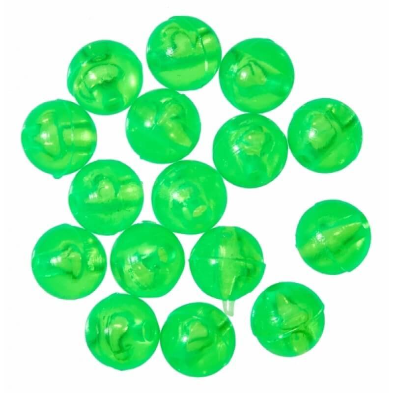 Perles Gunki Chart Carolina Bead chartreuse de 6 mm pour montage Carolina, sachet de 15 pièces.