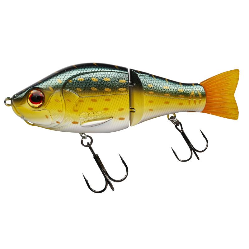Swimbait Gunki Scunner 135 S 2S Pike de 13,5 cm et 56 g, leurre articulé coulant à nage en S pour la pêche du brochet.