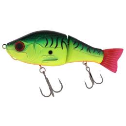 Swimbait Gunki Scunner 135 S Mat Fire Tiger de 13,5 cm et 56 g, leurre articulé coulant à nage en S pour la pêche du brochet.