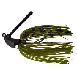 Gunki Tiny HoverJig 7 g Watermelon, mini rubber jig carnassier avec jupe en silicone, hameçon 2/0 et brosse antiaccrochage.