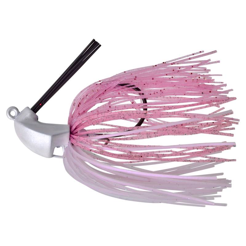 Gunki Tiny HoverJig 7 g Candy Shrimp, mini rubber jig carnassier avec jupe en silicone, hameçon 2/0 et brosse antiaccrochage.