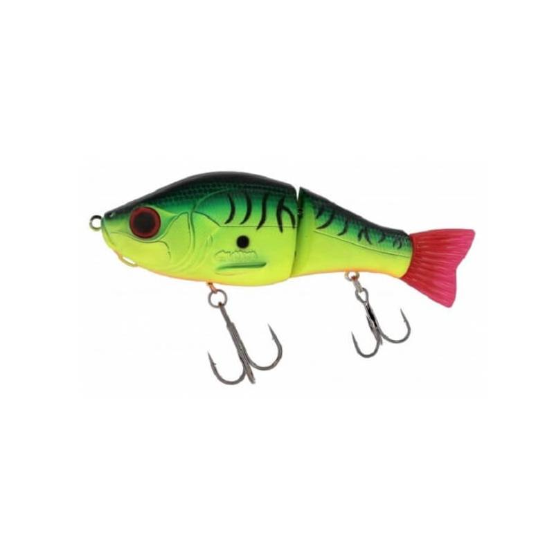 Gunki Scunner 175 S Twin Mat Fire Tiger, swimbait coulant articulé de 17,5 cm et 93 g pour la pêche du brochet, avec nage en S.